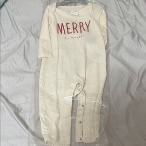 Gay Baby Cream Baby Onesie with Red 'Merry' Print Size 12-18